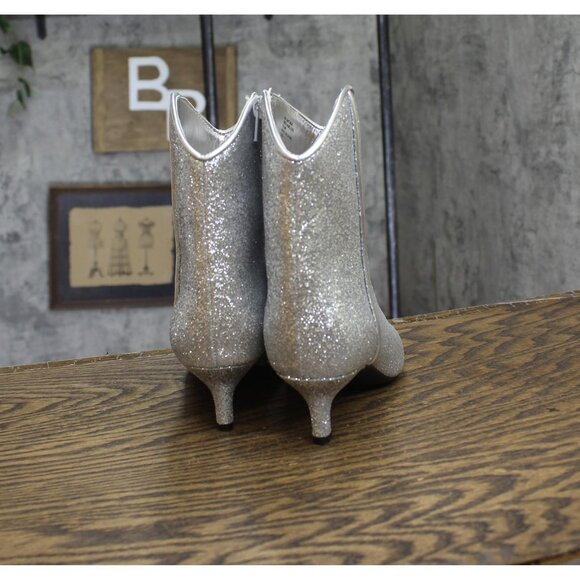 On 34th Women Glitter Aatira Tulip Booties 10019682200 Silver Glitter 5.5M - Picture 4 of 11